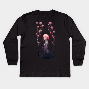 Bubble Gum Skulls Alien Queen Kids Long Sleeve T-Shirt